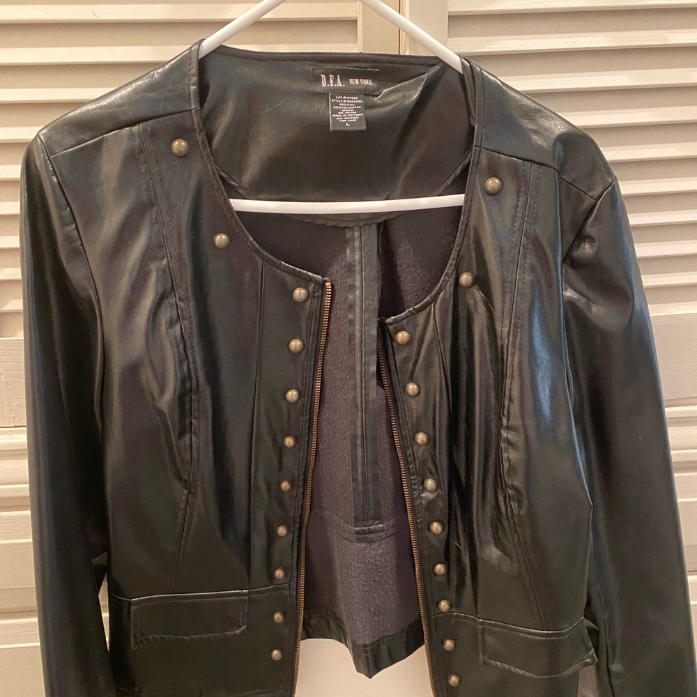 Cute jacket, black vinyl!